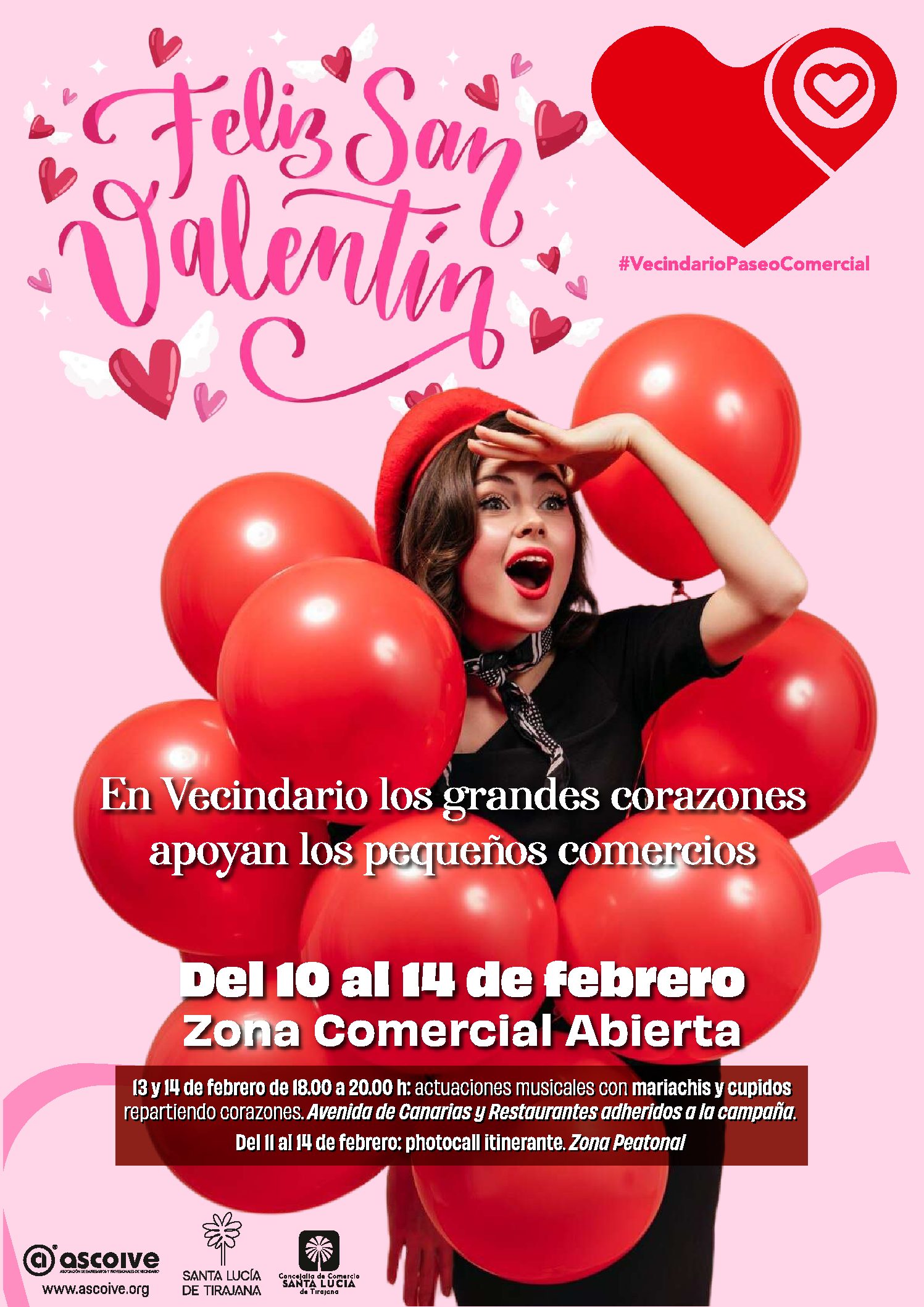 Presentación Campaña San Valentín » En Vecindario los grandes corazones apoyan los pequeños comercios»